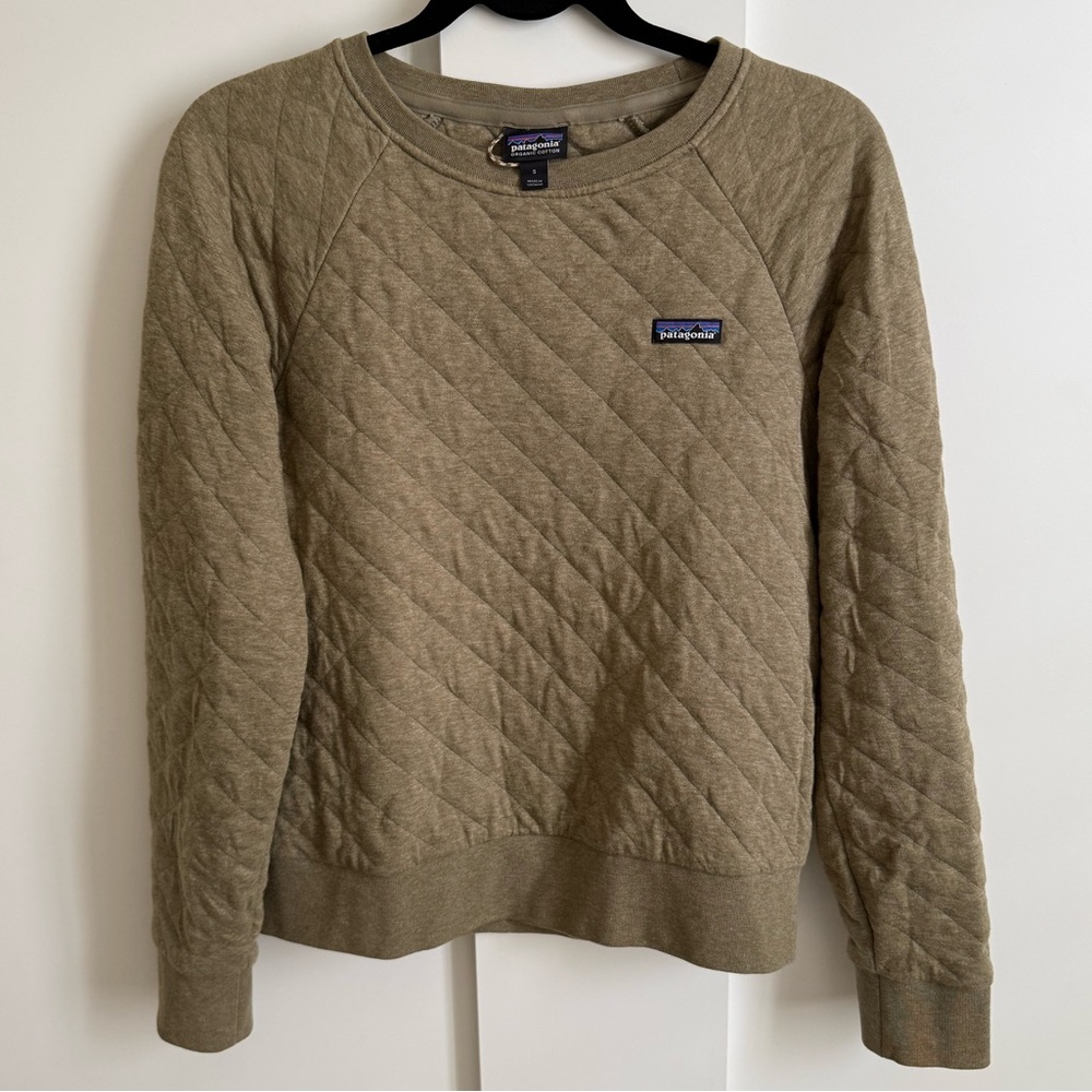 Patagonia Organic Cotton Quilted Knit Sweater Sweatshirt Top Sweat Shirt Soft - Picture 3 of 7